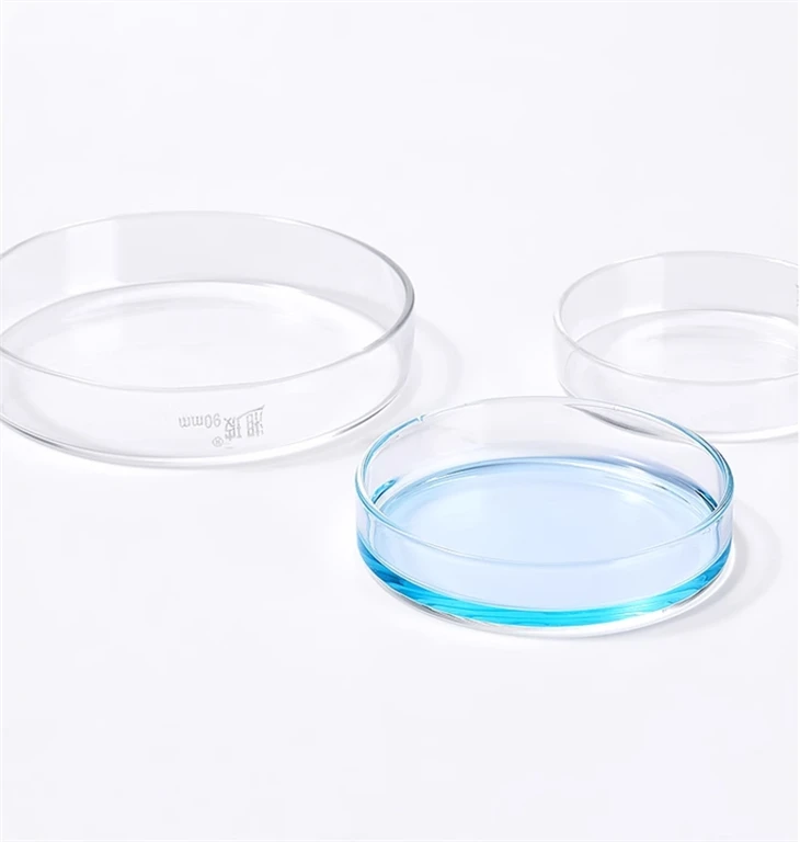 Lab Reuse Glass Petri Dish Borosilicate Glass Clear Box Packing For Cell Culture